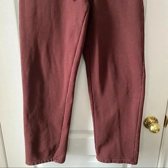 Roots Sweatpants Straight Leg Track Pants  Fleece Joggers Burgundy Size XS - Picture 8 of 16